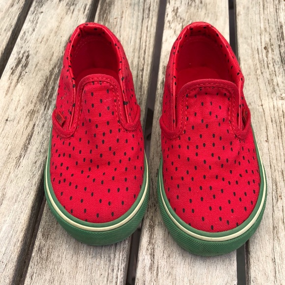 Vans Other - Vans Watermelon Red Slip On Shoes- Toddler